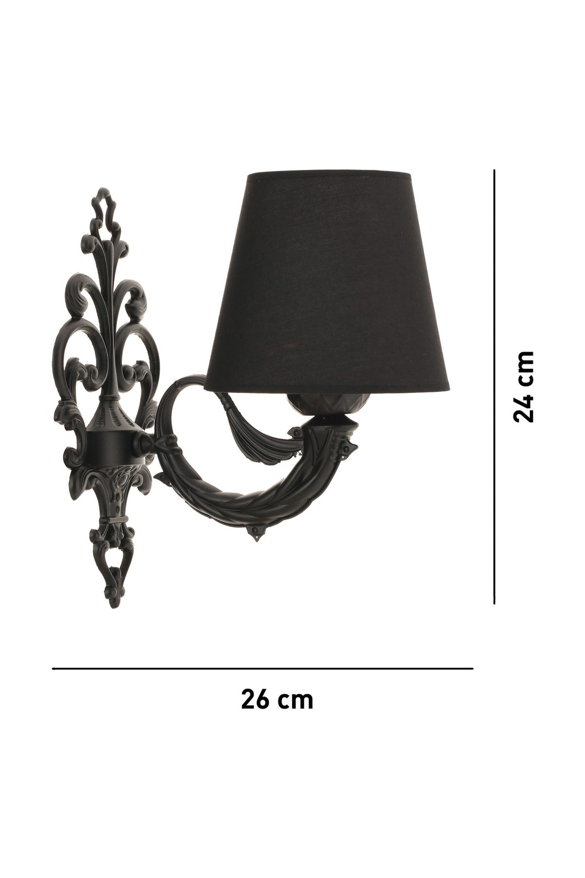 Zidna lampa Lily - crna
