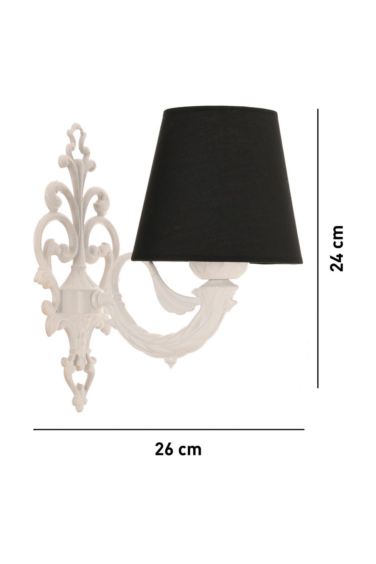 Zidna lampa Lily Coral - crna, bijela