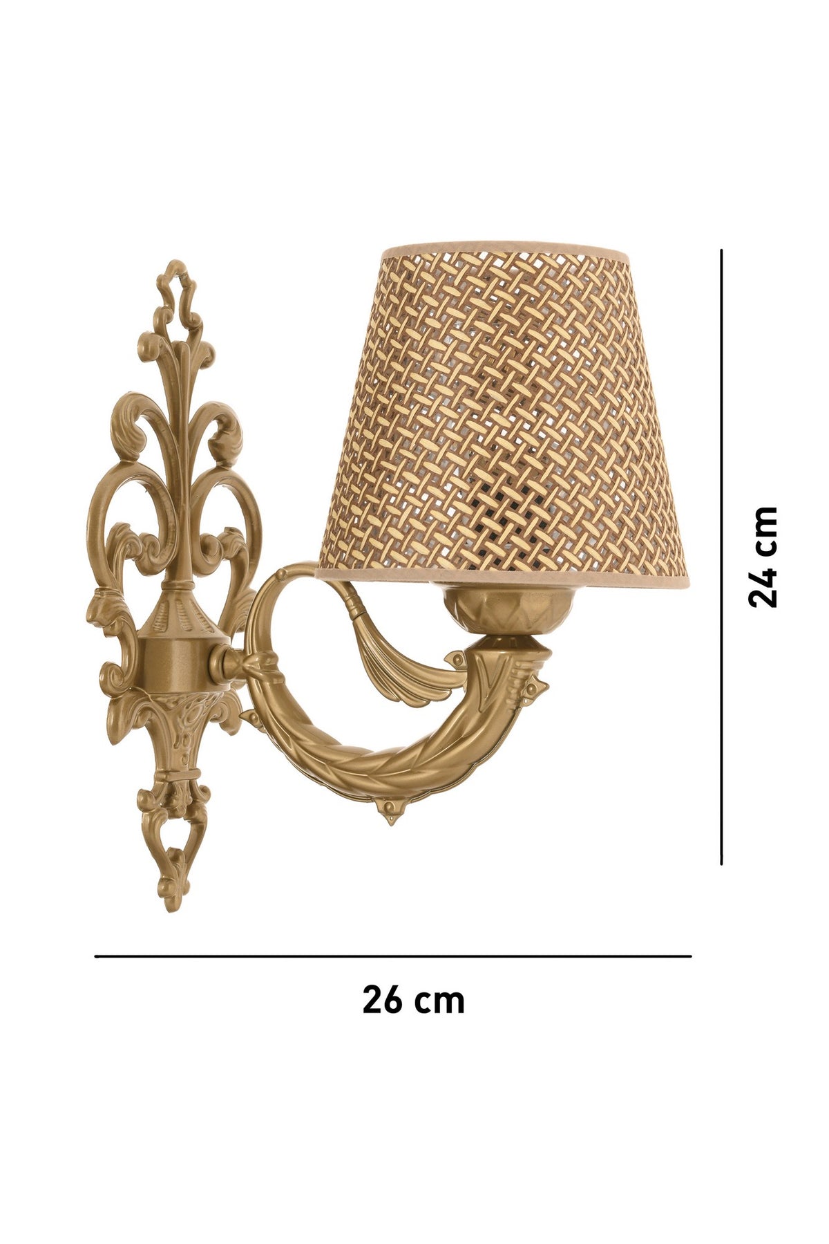 Zidna lampa Lily Hazeran - Prirodna, zlatna