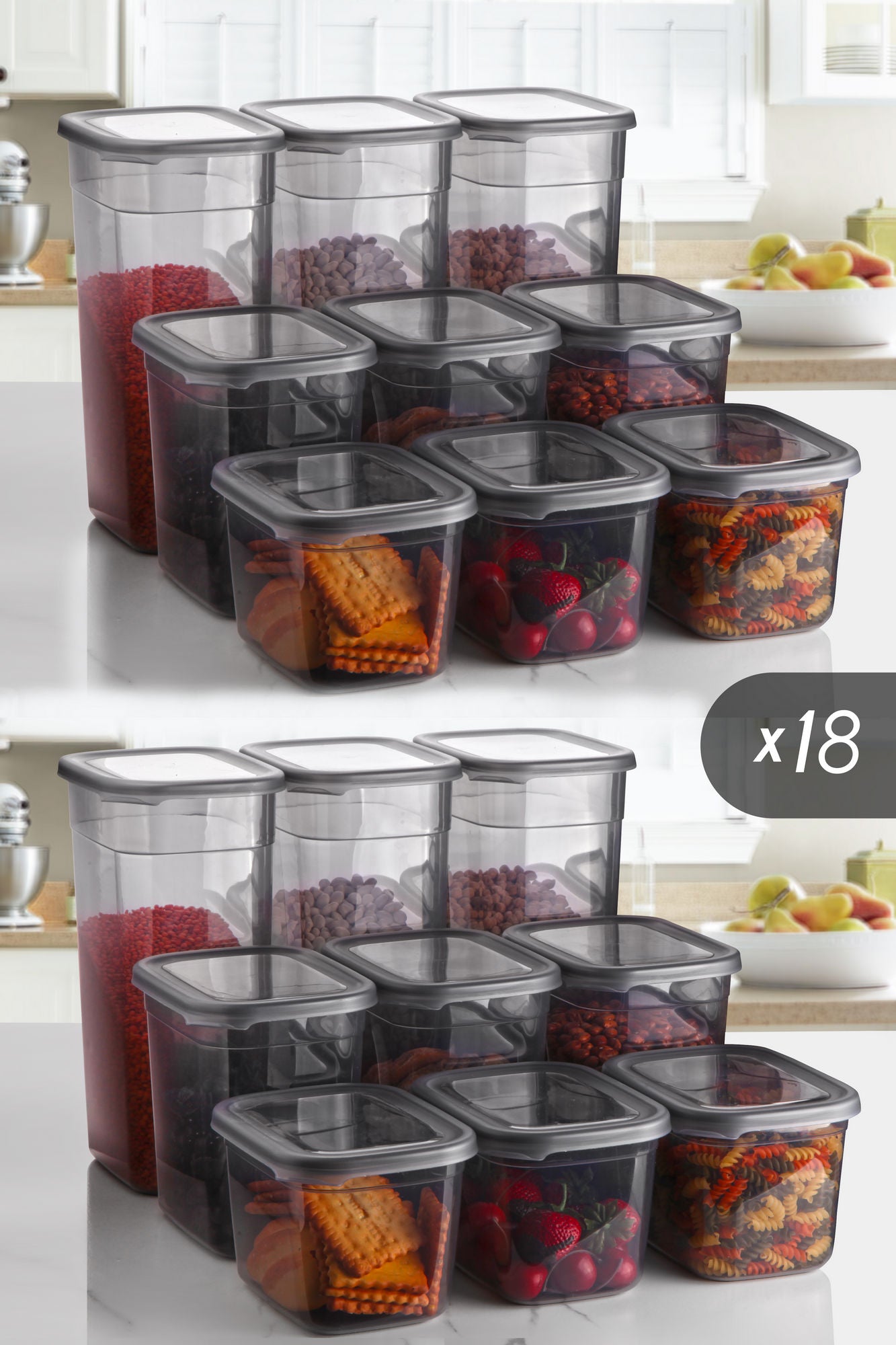 Set za pohranu (18 komada), AntracitTransparentno, MCH08481