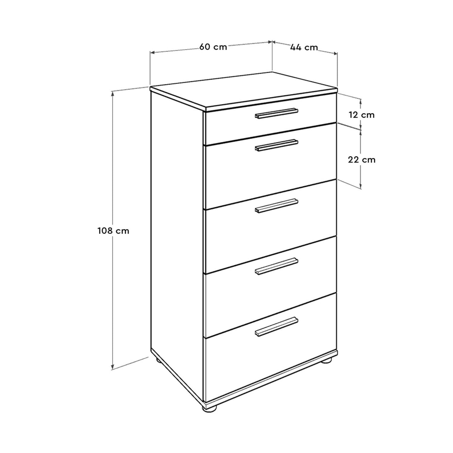 Komoda, Bijela boja, SFN-550-BB-1