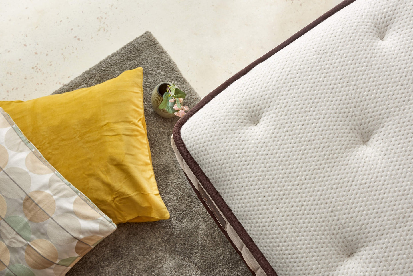 Madrac, Bijela boja Smeđa, Majesty 90x190 cm Single Size Padded Luxury Soft Mattress