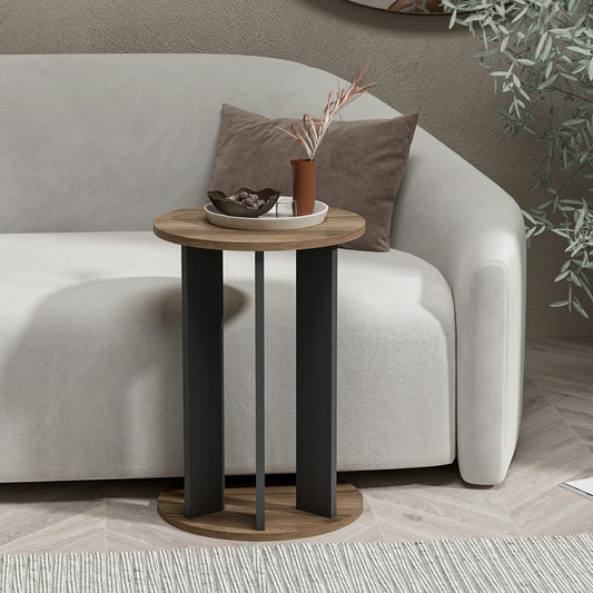 Bočni stol, Ema - Walnut, Anthracite