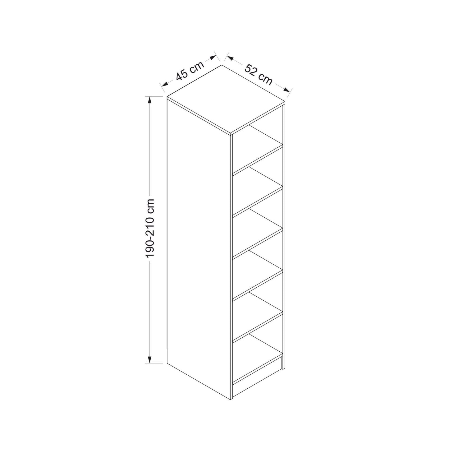 Garderoba, Kale Raflı 210 - Anthracite