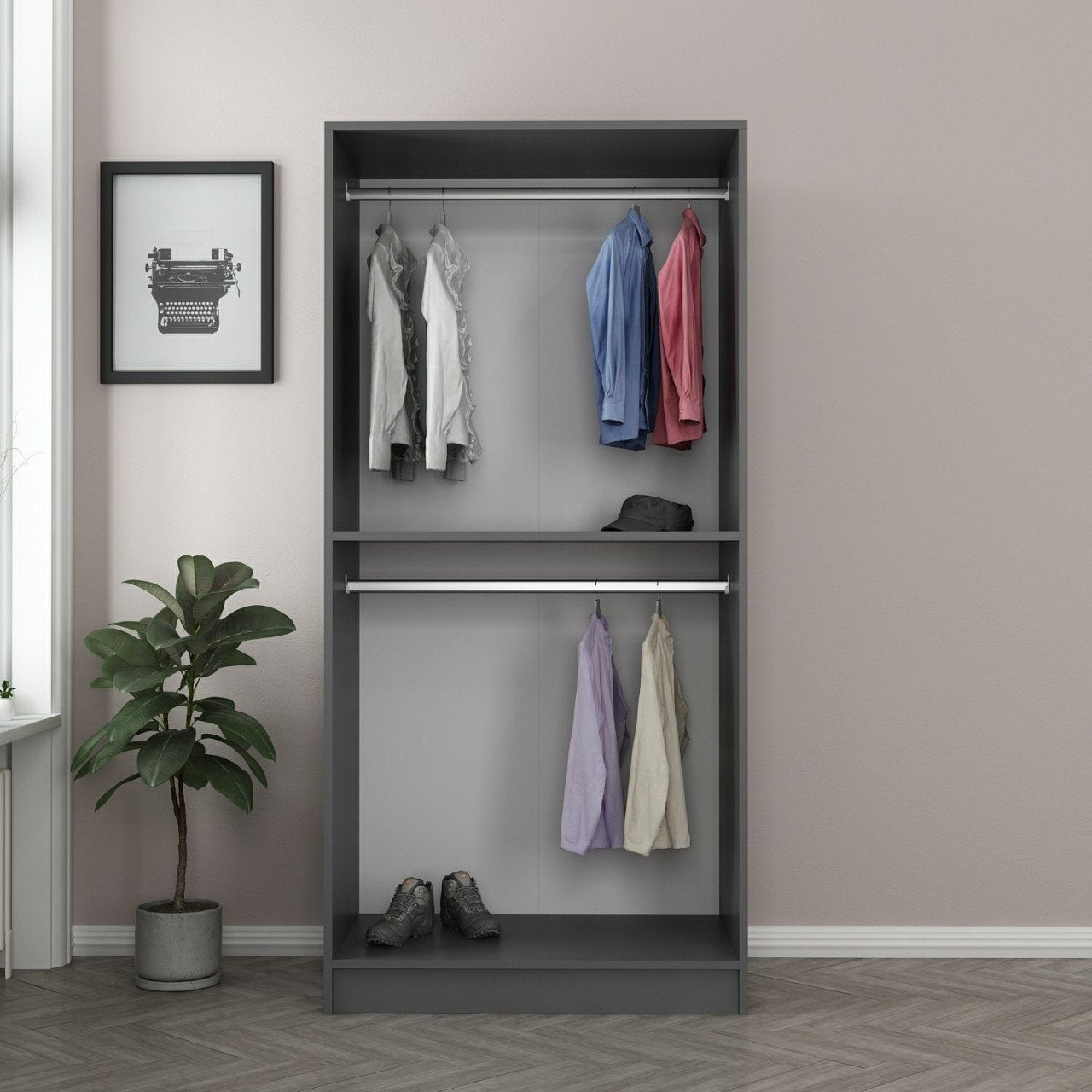 Garderoba, Kale Glass Anthracite - 210