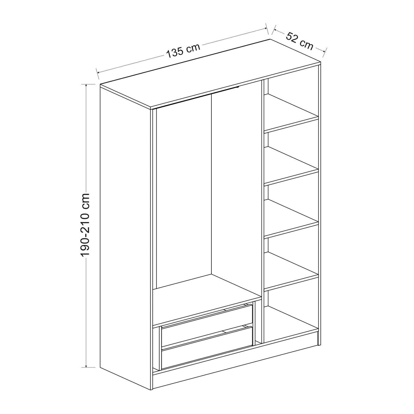 Garderoba, Kale Oak - 2281