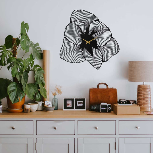 Sat metalni zidni dekorativni, Azalea Metal Wall Clock - APS039 70 - Black