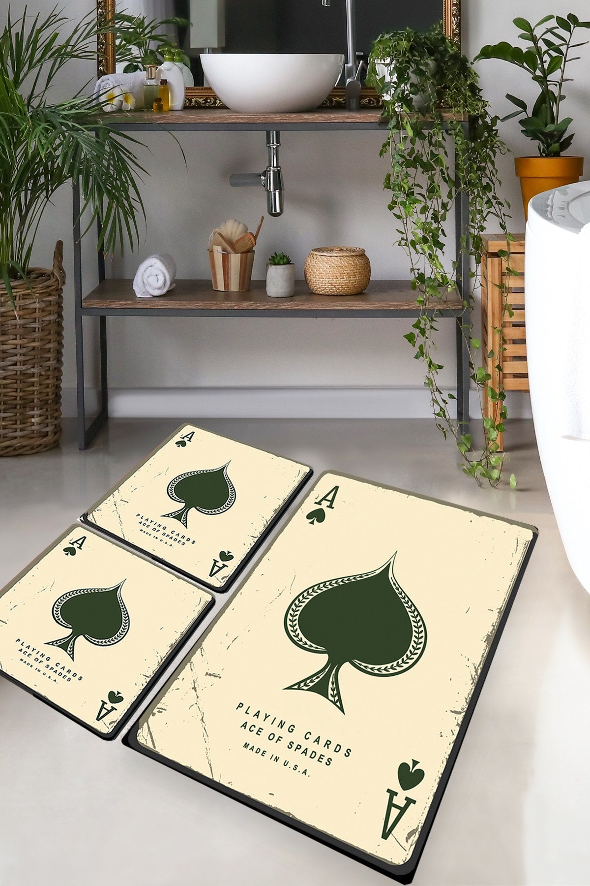 Kupaonske prostirke u setu (3 komada) Playing Cards