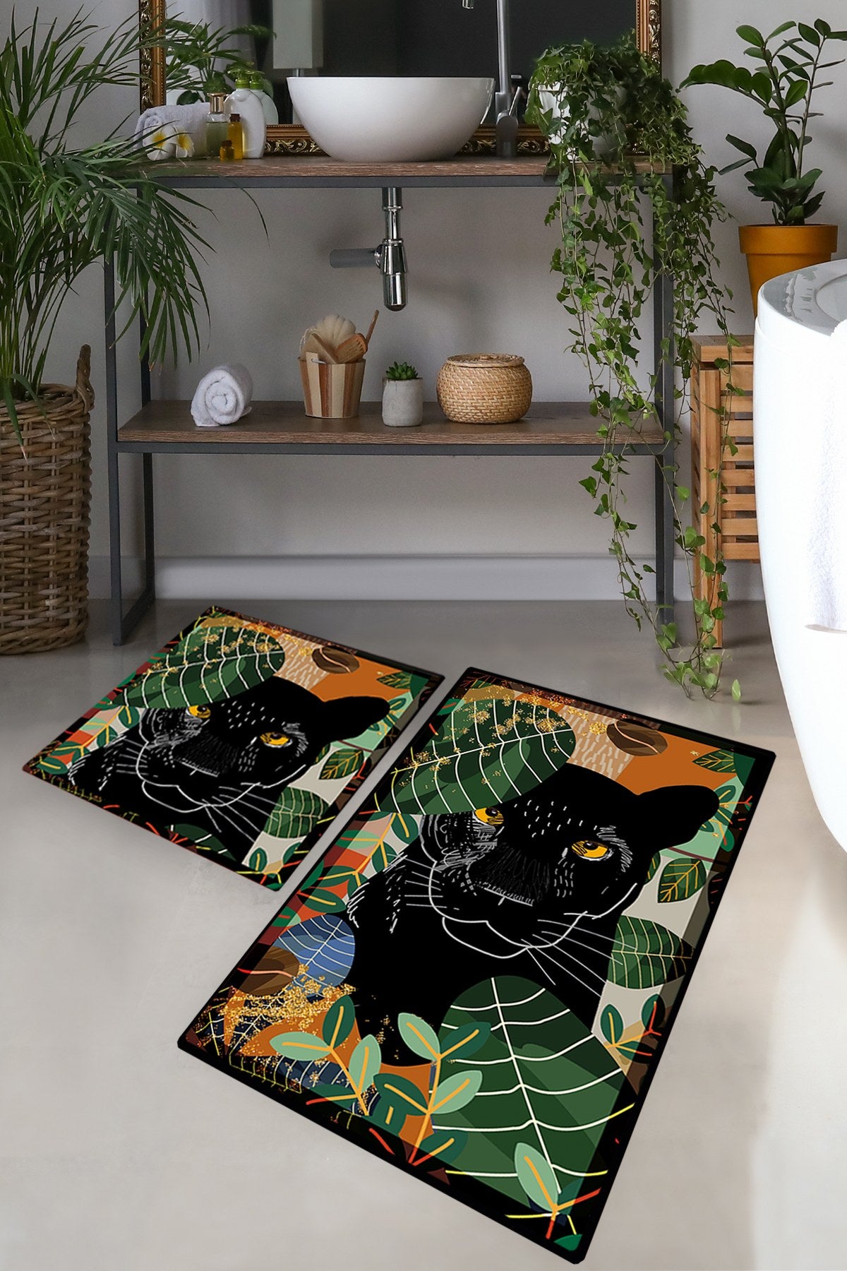 Set kupaonskih prostirki (2 komada) Schwarz