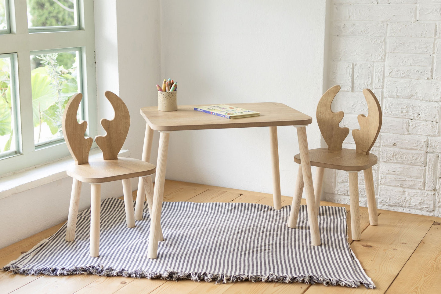 Dječji stolni set DEER TWO , smeđa boja