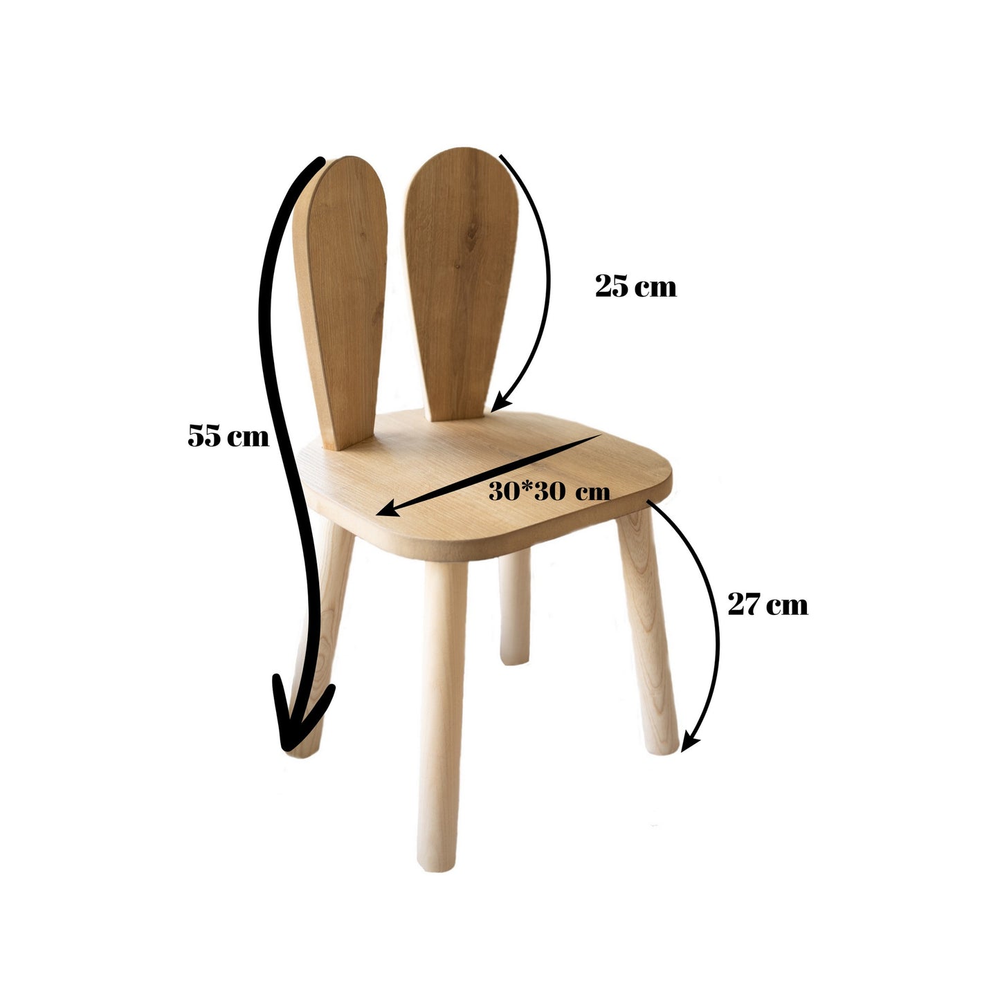Dječja stolica BUNNY CHAIR, smeđa boja