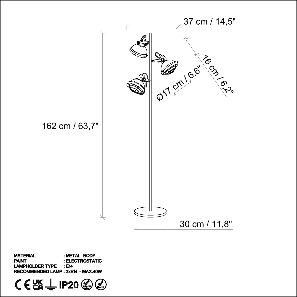 Podna lampa CAPRI