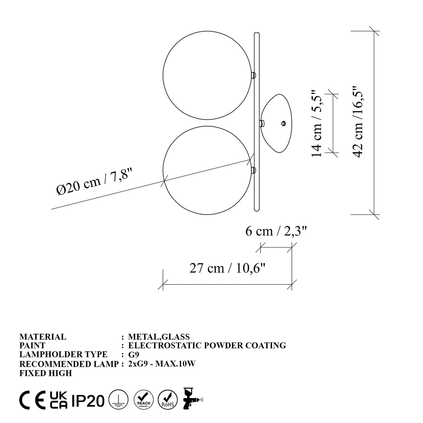 Zidna lampa Luminar - 14150