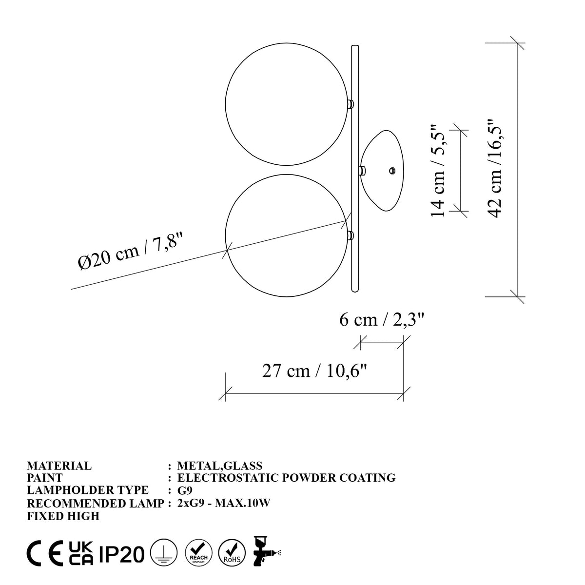 Zidna lampa Luminar - 14150