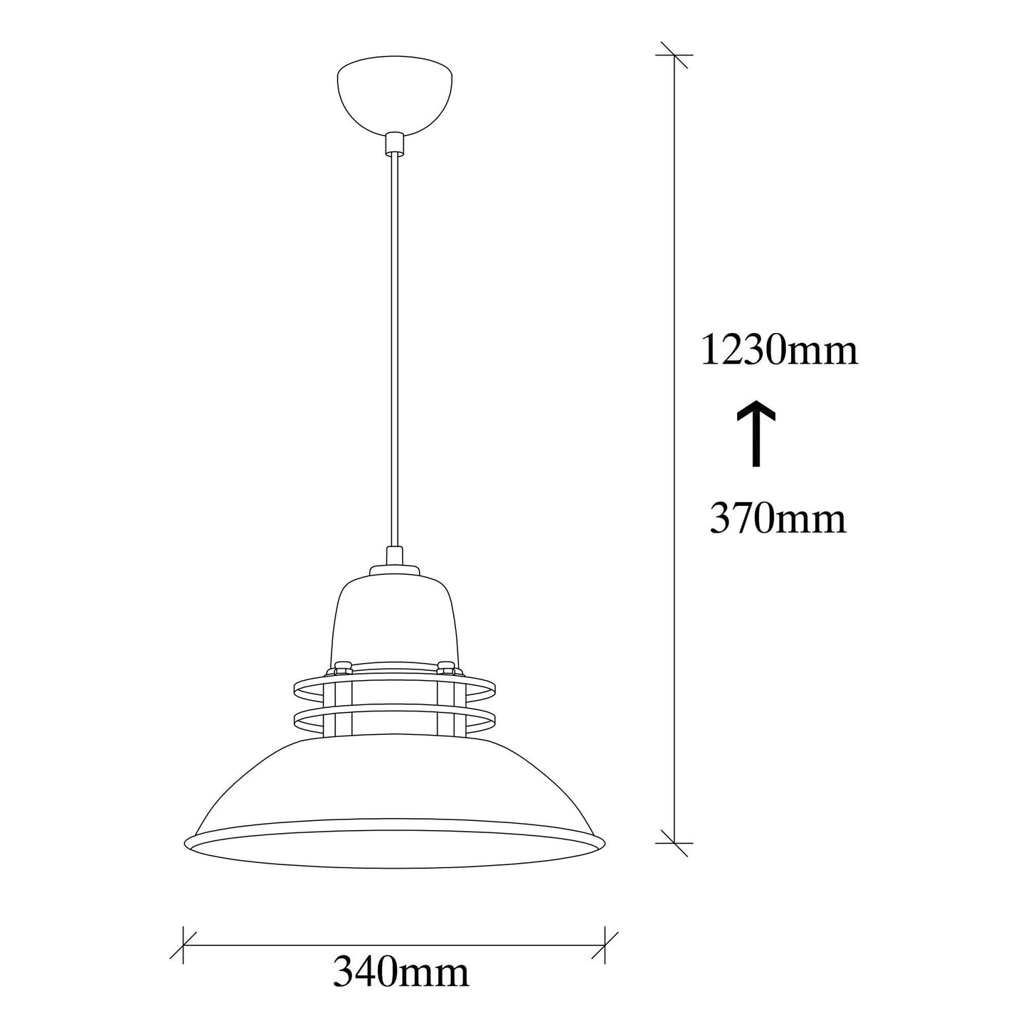 Visilica DARK, crna, metal 34 x 34 cm, visina 123 cm, duljina kabla 90 cm, E 27 40 W, Berceste - 226-S