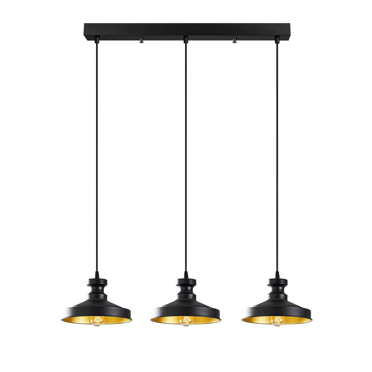 Vislica BOAT TRIS, crna, metal, 72 x 22 cm, visina 109 cm, promjer sjenila 22 cm, visina 13 cm, podesiva visina, 3 x E27 40 W, Berceste - 182BLACK-S1
