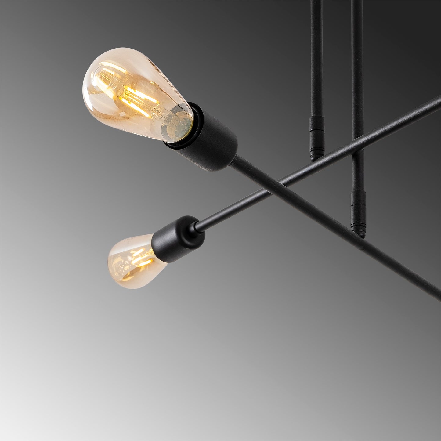 Stropna lampa FLOWER, crna, metal,70 x 70 cm, visina 40 cm, 4 x E27 40 W, Flower - 161 - AV