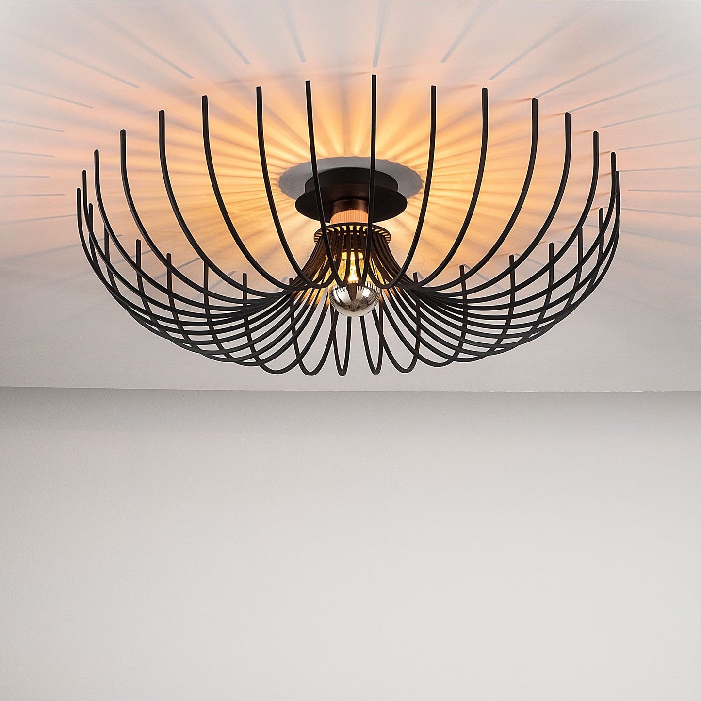 Stropna lampa ASPENDOS crna, metal promjer 56 cm, visina 16 cm, E27 40 W, Aspendos - N-639