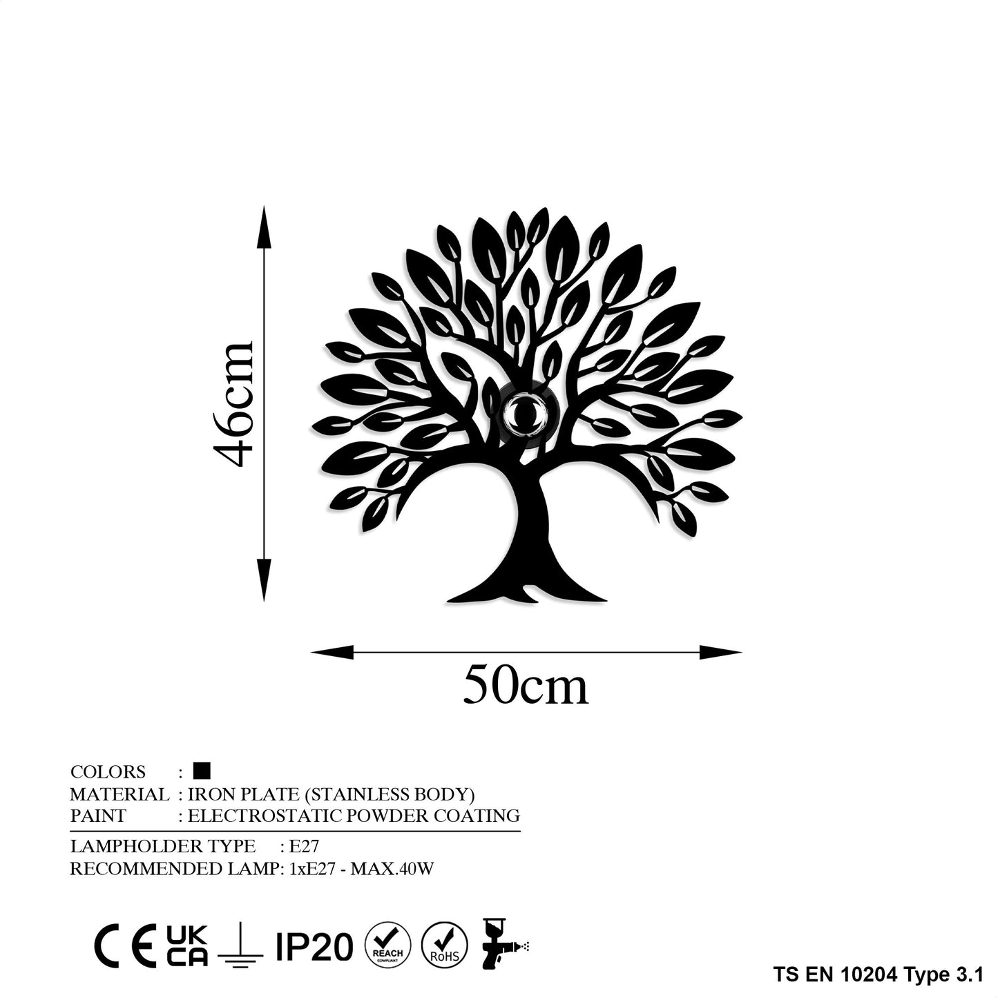 Zidna svjetiljka, Heart Tree V2