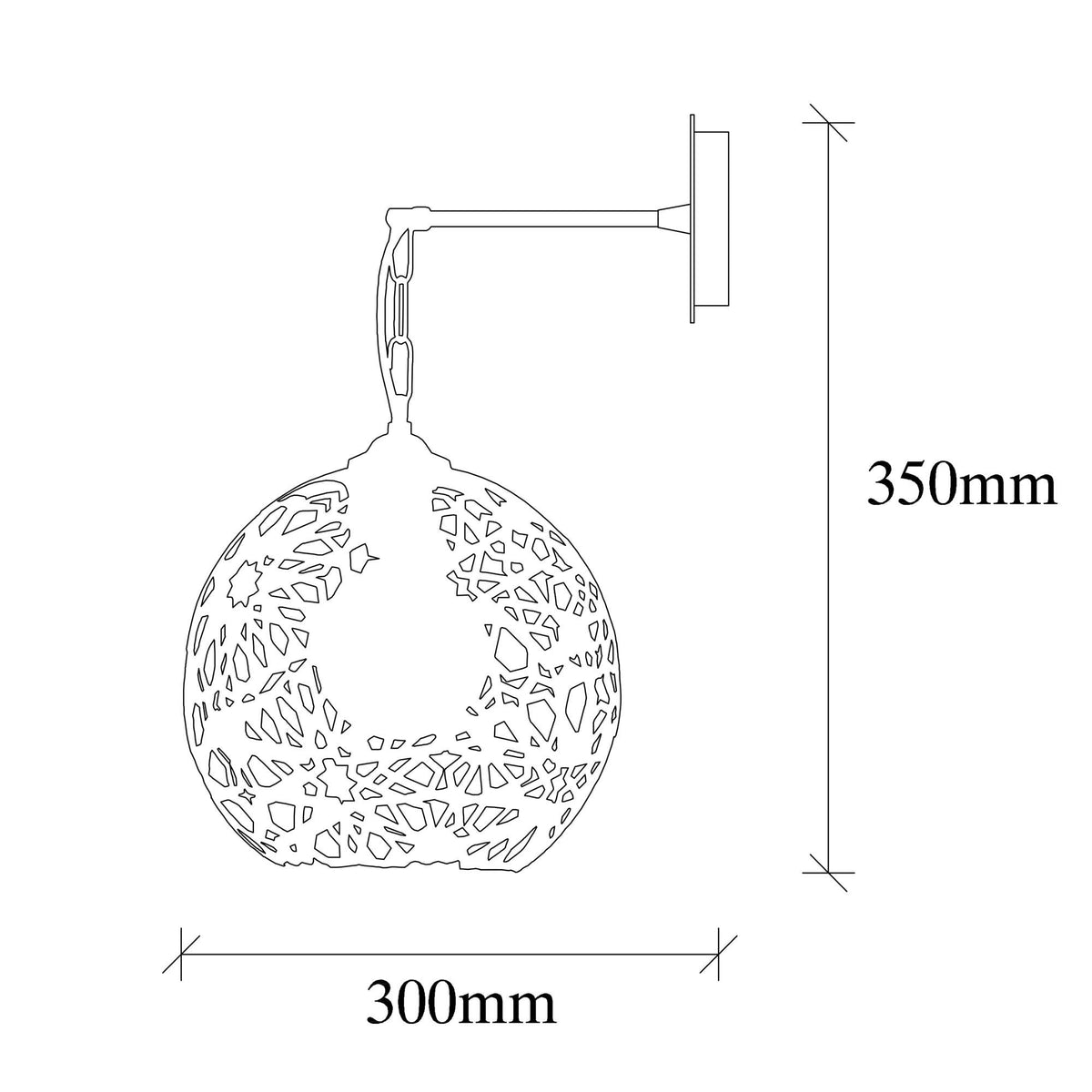 Zidna lampa FELLINI metalna crna 25 x 30 cm, E27 40 W, Fellini - MR - 710