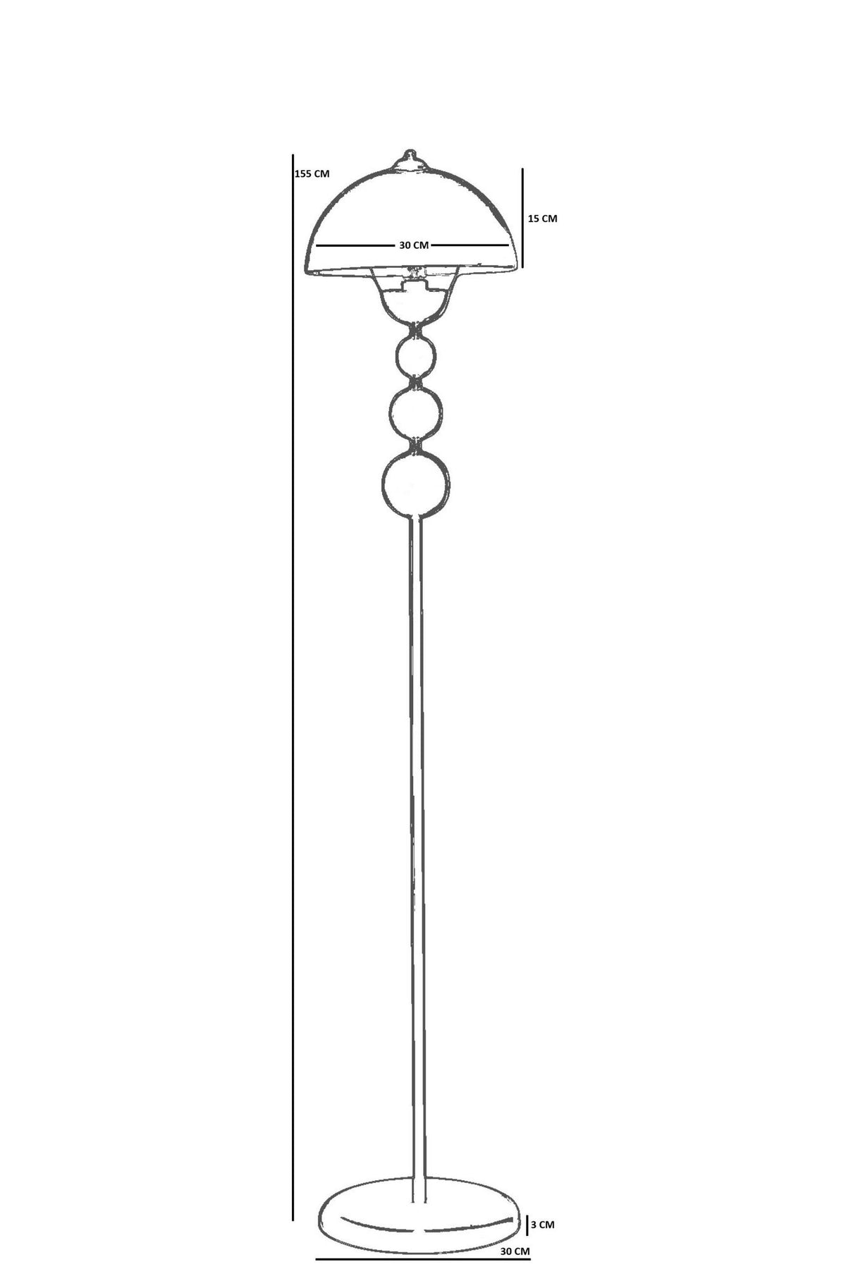 Podna lampa 146, crna