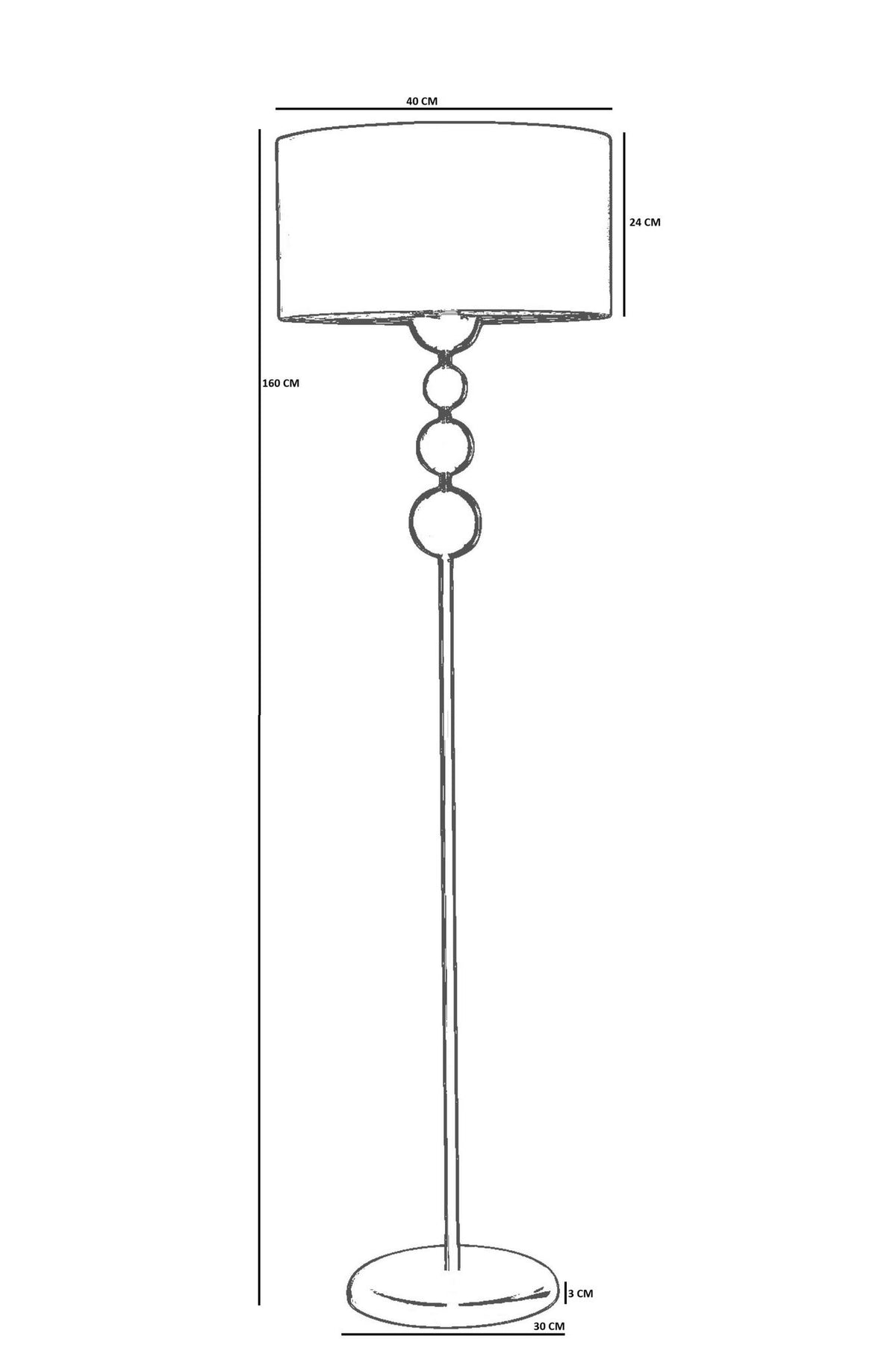 Podna lampa 276, siva