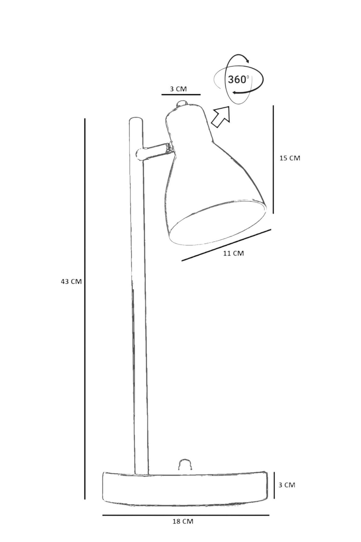 Stolna lampa 422, siva