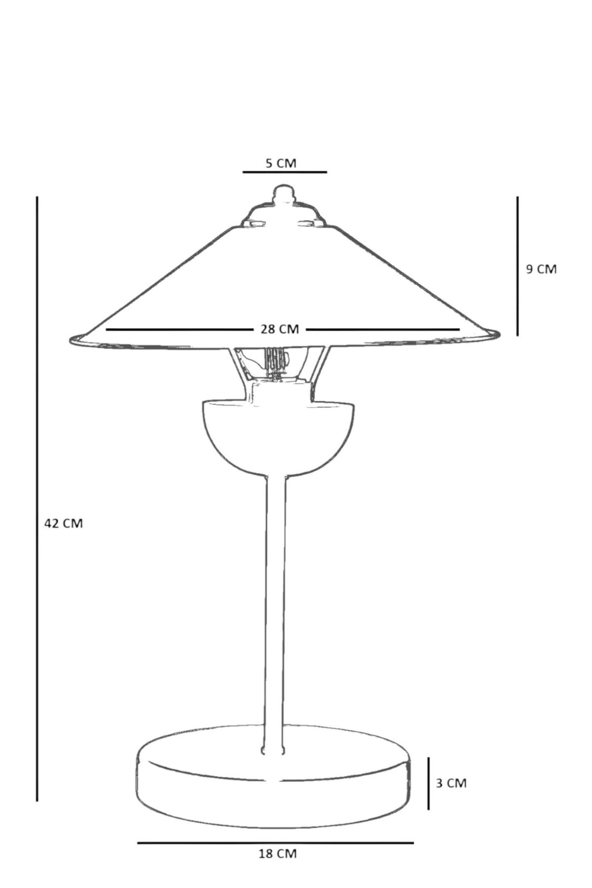 Stolna Lampa 439, Crna