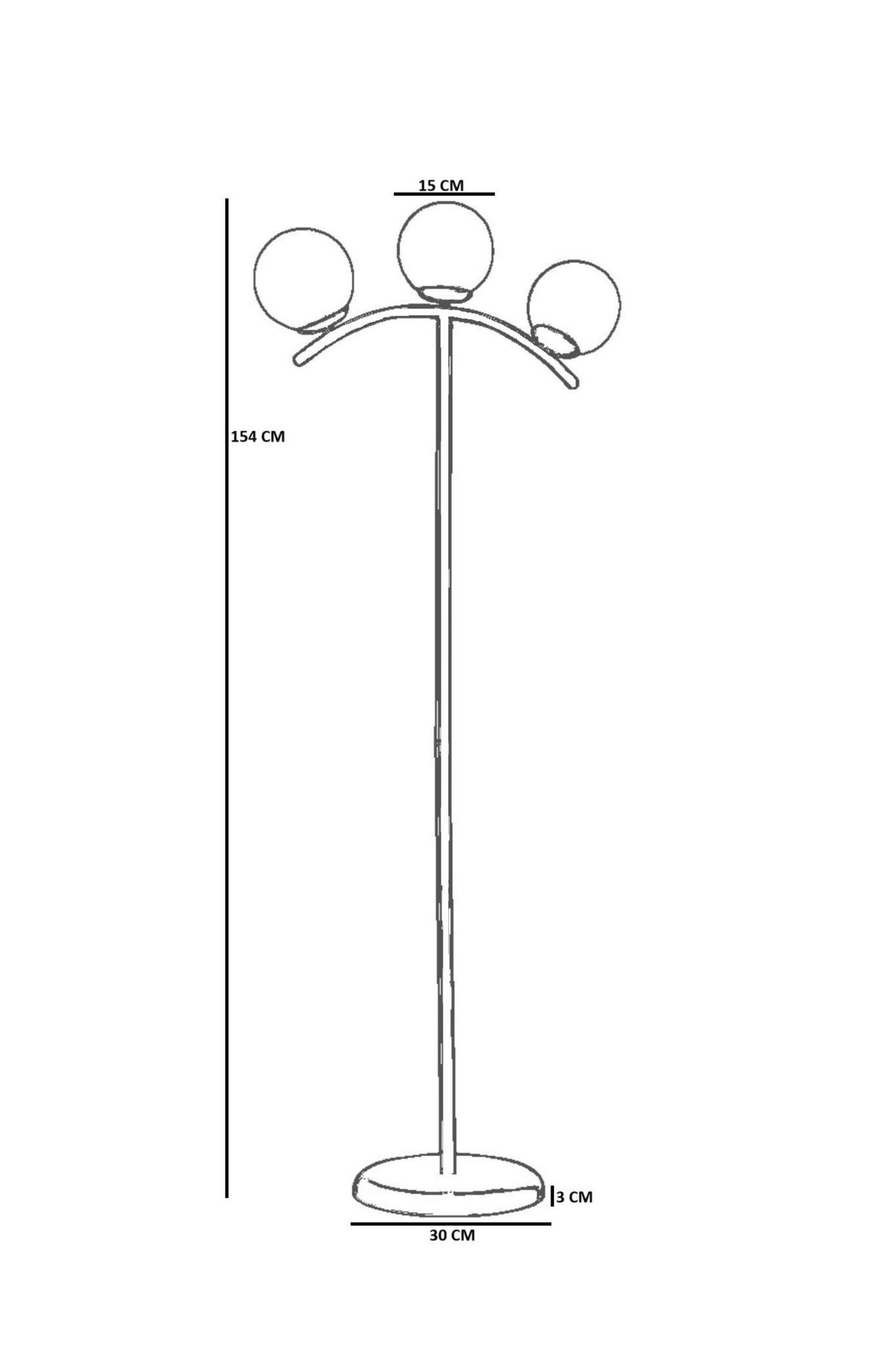 Podna lampa 886, bijela, crna