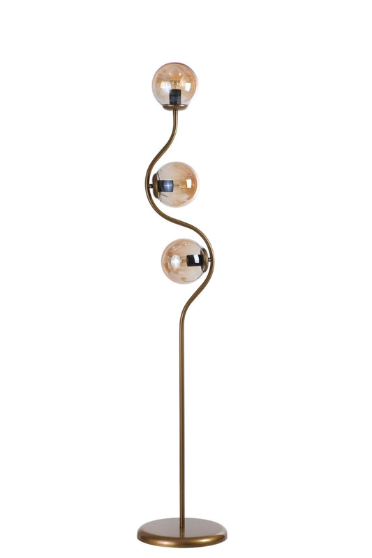 Podna lampa 961, med, zlatna