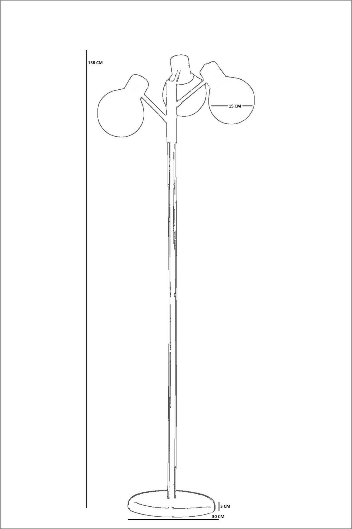 Podna lampa 234, Bijela, Zlatna