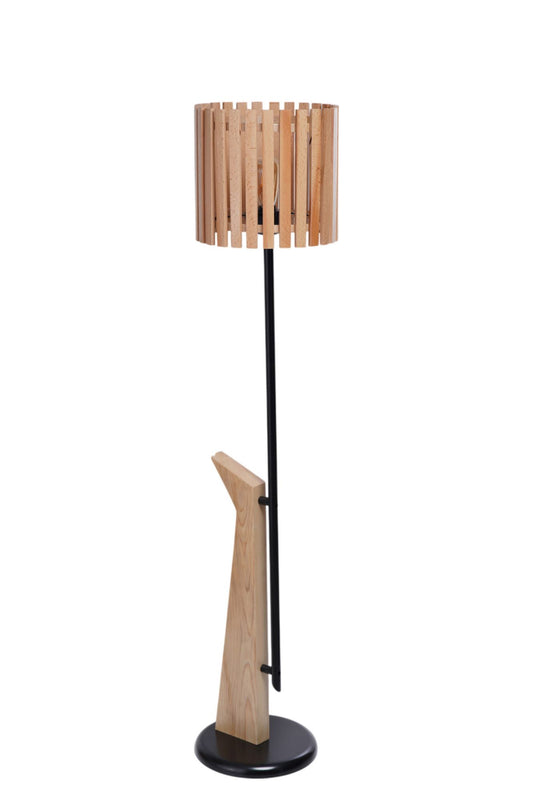 Podna lampa 678, hrast, crna