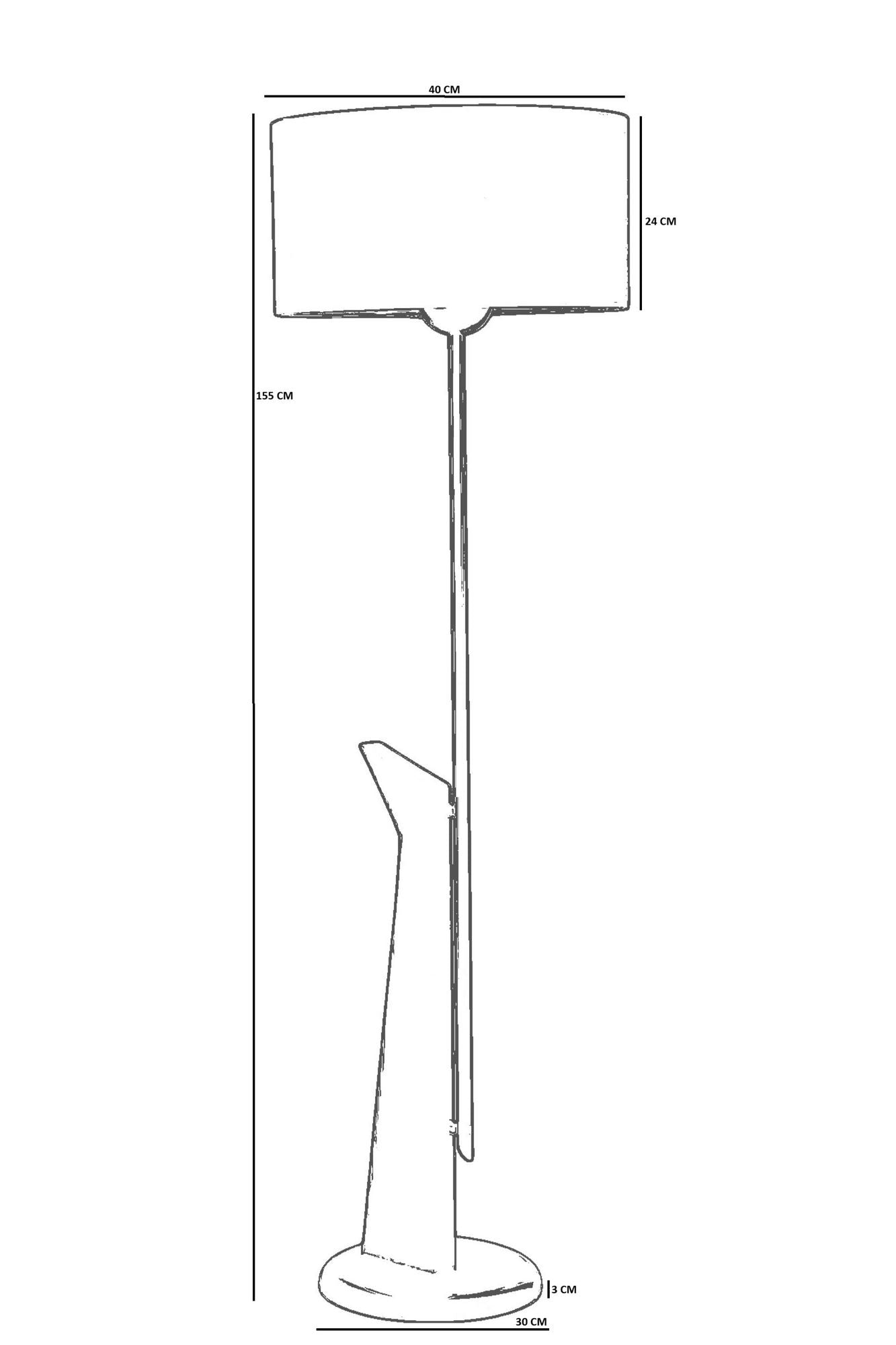 Podna lampa 739, bež, crna, orah