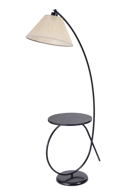 Podna lampa 439, krem, crna