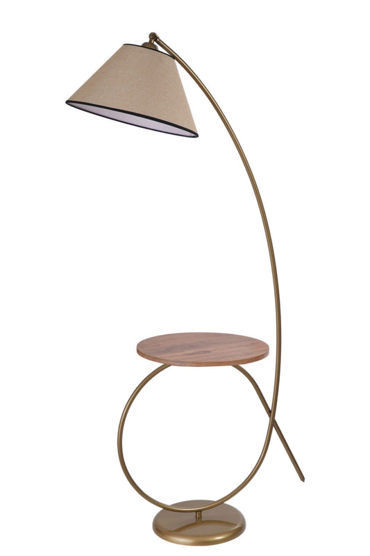 Podna lampa 446, bež, zlatna