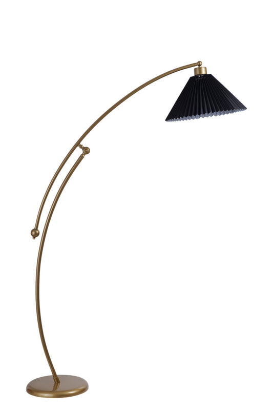 Podna lampa 637, crna, zlatna