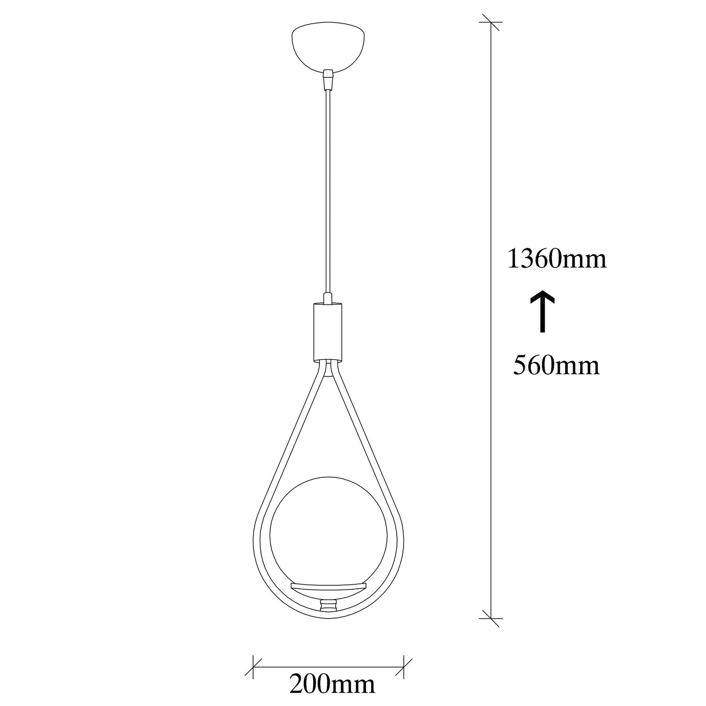 Vislica MUDONI crna, metal- staklo, 20 x 15 cm, visina 136 cm, E27 40 W, Mudoni - MR - 937