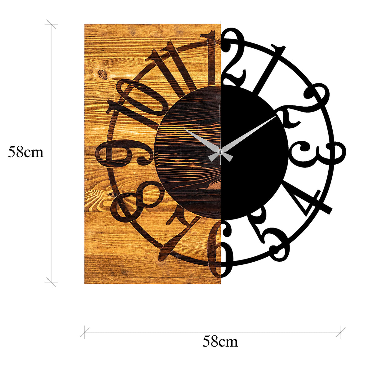 Ukrasni drveni zidni sat, Wooden Clock 1