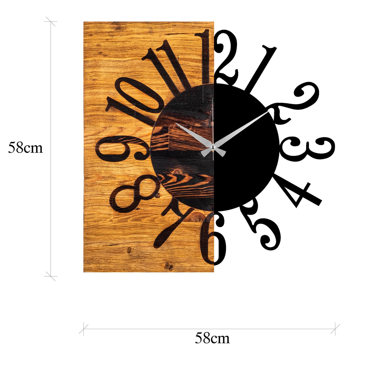 Ukrasni drveni zidni sat, Wooden Clock 7