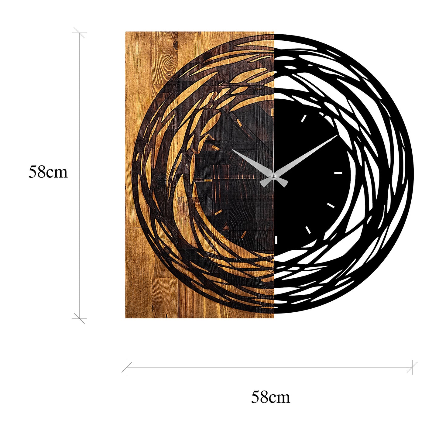 Ukrasni drveni zidni sat, Wooden Clock 39