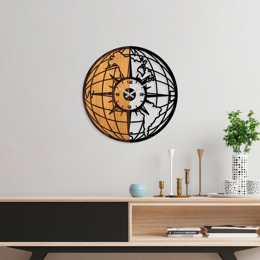 Ukrasni drveni zidni sat, Wooden Clock - 70