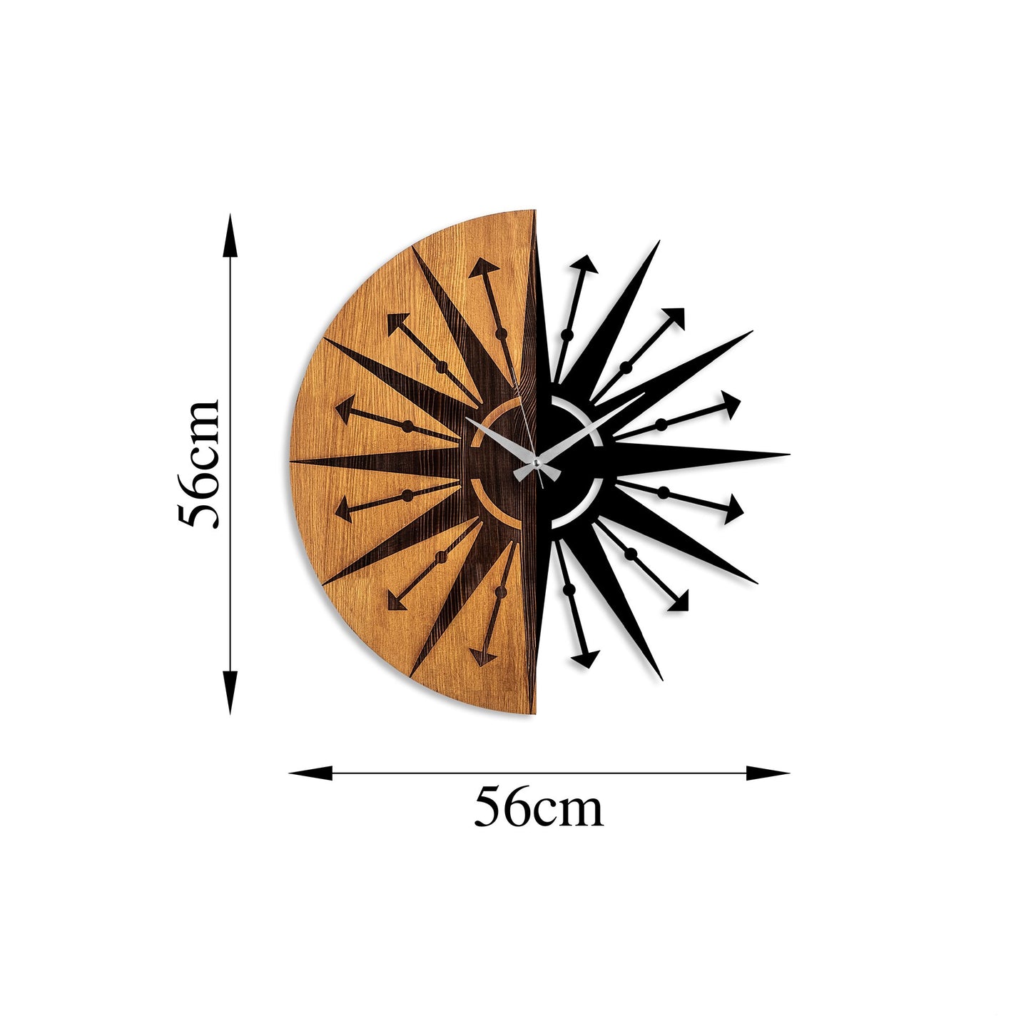 Ukrasni drveni zidni sat, Wooden Clock - 75