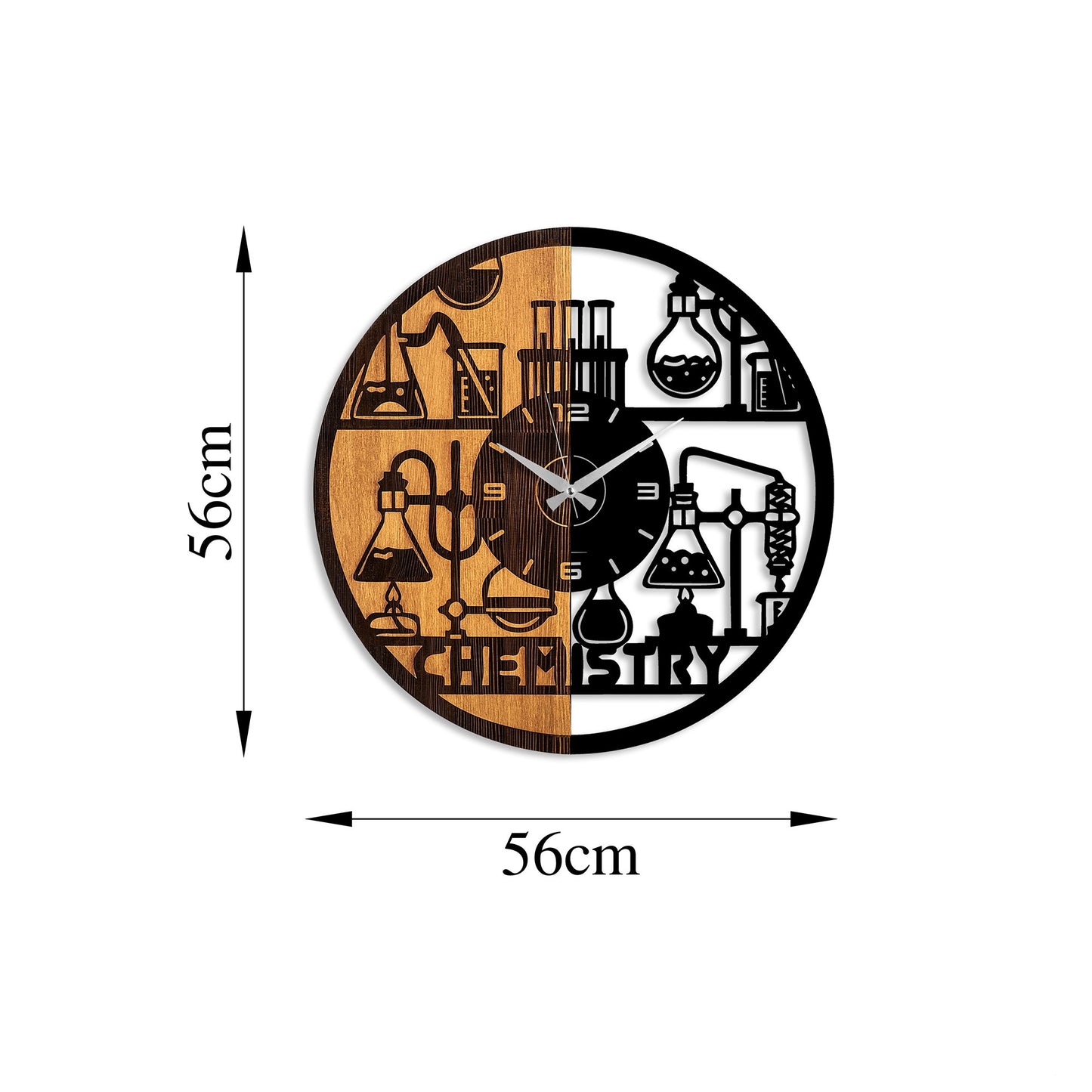 Ukrasni drveni zidni sat, Wooden Clock - 76