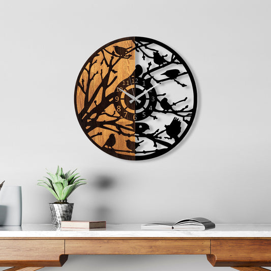 Ukrasni drveni zidni sat, Wooden Clock - 79