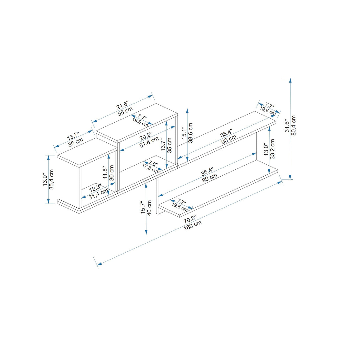 Zidna polica ISLA