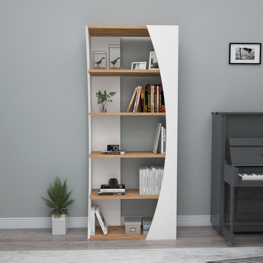Polica za knjige, Selge - Atlantic Pine, White