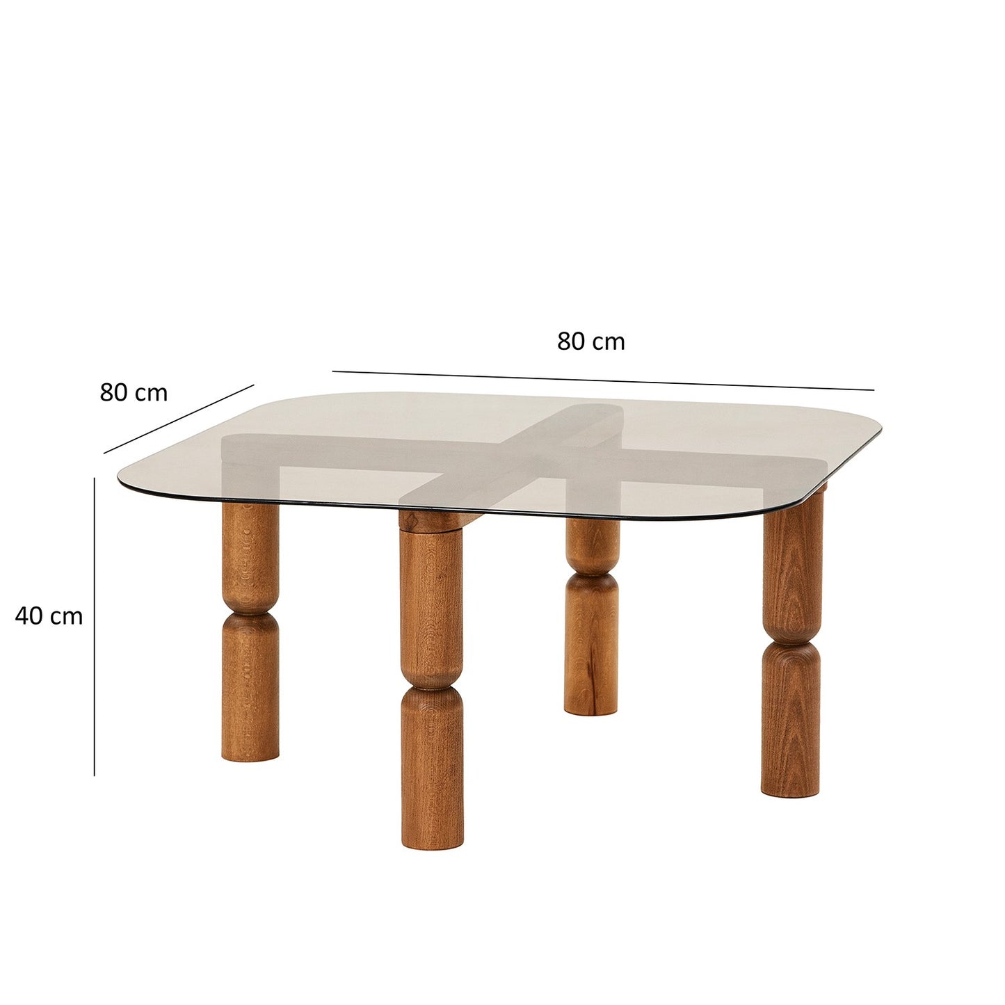Stolić za kavu, Kei - Walnut, Bronze