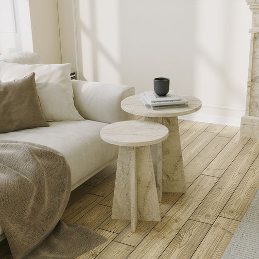 Set stolića za kavu 047, Travertin
