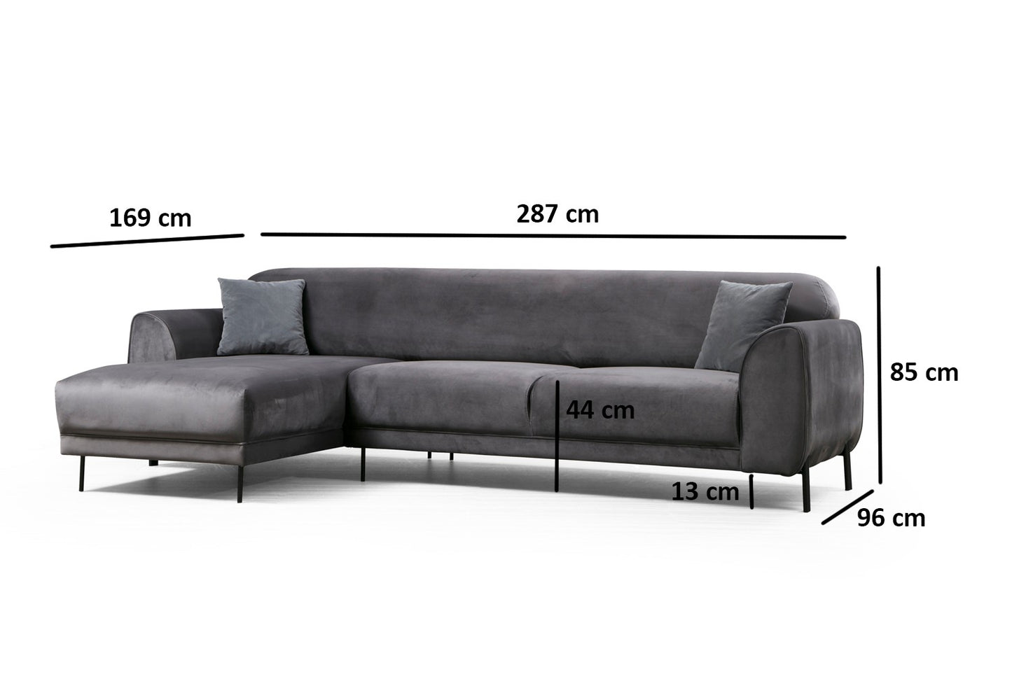 Kutna garnitura na razvlačenje, Antracit, Image Corner Left ( Chl-3R ) - Anthracite