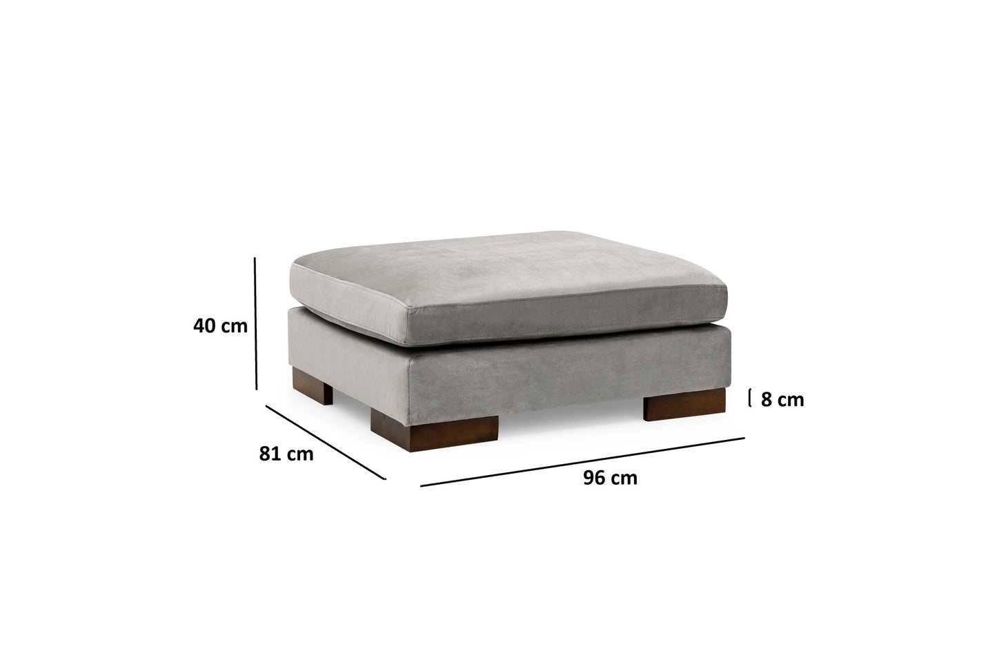 Kutna garnitura TULIP, desna, svjetlo sivo, Tulip Corner Right With Pouf - Light Grey
